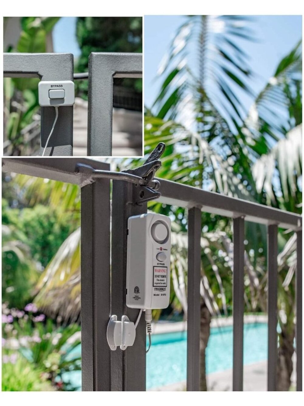 Techko Safe Pool Area Entry Alarm / Detector S187D 9V Battery Operated